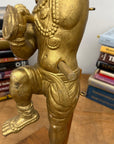 Golden Gilded Wood Hanuman Sculpture - FEA Home