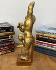 Golden Gilded Wood Hanuman Sculpture - FEA Home