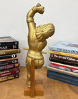 Golden Gilded Wood Hanuman Sculpture - FEA Home