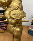 Golden Gilded Wood Hanuman Sculpture - FEA Home