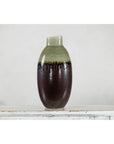 Green and Brown Vase with Drip Glaze and Asymmetric Rim-11. Asian & Chinese Furniture, Art, Antiques, Vintage Home Décor for sale at FEA Home