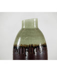 Green and Brown Vase with Drip Glaze and Asymmetric Rim-3. Asian & Chinese Furniture, Art, Antiques, Vintage Home Décor for sale at FEA Home