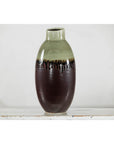 Green and Brown Vase with Drip Glaze and Asymmetric Rim-6. Asian & Chinese Furniture, Art, Antiques, Vintage Home Décor for sale at FEA Home