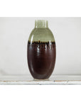 Green and Brown Vase with Drip Glaze and Asymmetric Rim-8. Asian & Chinese Furniture, Art, Antiques, Vintage Home Décor for sale at FEA Home