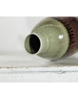 Green and Brown Vase with Drip Glaze and Asymmetric Rim-9. Asian & Chinese Furniture, Art, Antiques, Vintage Home Décor for sale at FEA Home
