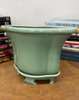 Green Ceramic Planter with Footed Tray - FEA Home