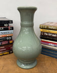 Green Ceramic Vase with a Bold Round Baluster Form - FEA Home