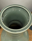 Green Ceramic Vase with a Bold Round Baluster Form - FEA Home