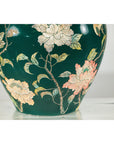 Green Ceramic Vase with Birds, Butterflies, and Floral Decoration-12. Asian & Chinese Furniture, Art, Antiques, Vintage Home Décor for sale at FEA Home
