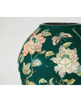 Green Ceramic Vase with Birds, Butterflies, and Floral Decoration-13. Asian & Chinese Furniture, Art, Antiques, Vintage Home Décor for sale at FEA Home