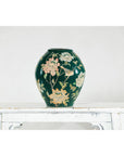 Green Ceramic Vase with Birds, Butterflies, and Floral Decoration-3. Asian & Chinese Furniture, Art, Antiques, Vintage Home Décor for sale at FEA Home