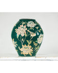Green Ceramic Vase with Birds, Butterflies, and Floral Decoration-7. Asian & Chinese Furniture, Art, Antiques, Vintage Home Décor for sale at FEA Home