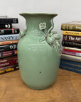 Green Ceramic Vase with Botanical Theme Handles - FEA Home