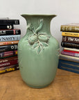 Green Ceramic Vase with Botanical Theme Handles - FEA Home