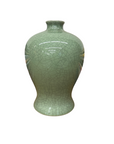 Green Crackle Ceramic Vase with Classic Curved Silhouette, SKU , image 1