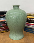 Green Crackle Ceramic Vase with Classic Curved Silhouette, SKU , image 4