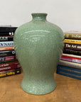 Green Crackle Ceramic Vase with Classic Curved Silhouette, SKU , image 6