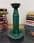 Green Glazed Ceramic Candle Holders in Varying Shades - FEA Home