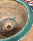 Green Planter with Floral Relief Design - FEA Home