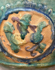 Green Planter with Floral Relief Design - FEA Home