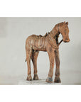 Hand-Carved Painted Wood Horse Sculpture with Geometric Details-10. Asian & Chinese Furniture, Art, Antiques, Vintage Home Décor for sale at FEA Home