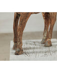 Hand-Carved Painted Wood Horse Sculpture with Geometric Details-7. Asian & Chinese Furniture, Art, Antiques, Vintage Home Décor for sale at FEA Home