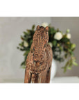 Hand-Carved Painted Wood Horse Sculpture with Geometric Details-9. Asian & Chinese Furniture, Art, Antiques, Vintage Home Décor for sale at FEA Home
