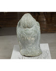 Hand-Carved Vintage Stone Quán Yīn Head Sculpture with Natural Patina-14. Asian & Chinese Furniture, Art, Antiques, Vintage Home Décor for sale at FEA Home