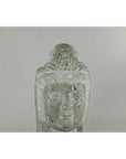 Hand-Carved Vintage Stone Quán Yīn Head Sculpture with Natural Patina-4. Asian & Chinese Furniture, Art, Antiques, Vintage Home Décor for sale at FEA Home
