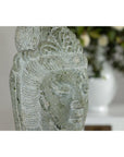 Hand-Carved Vintage Stone Quán Yīn Head Sculpture with Natural Patina-9. Asian & Chinese Furniture, Art, Antiques, Vintage Home Décor for sale at FEA Home