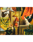 Hand-Painted Four-Panel Export Screen with Tropical Court Scene-10. Asian & Chinese Furniture, Art, Antiques, Vintage Home Décor for sale at FEA Home