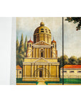 Hand-Painted Four-Panel Screen with Architectural and Equestrian Scene, Vintage-10. Asian & Chinese Furniture, Art, Antiques, Vintage Home Décor for sale at FEA Home