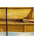 Hand-Painted Four-Panel Screen with Architectural and Equestrian Scene, Vintage-12. Asian & Chinese Furniture, Art, Antiques, Vintage Home Décor for sale at FEA Home