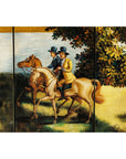 Hand-Painted Four-Panel Screen with Architectural and Equestrian Scene, Vintage-9. Asian & Chinese Furniture, Art, Antiques, Vintage Home Décor for sale at FEA Home