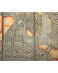 Hand-Painted Lacquer Screen with Flying Cranes and Botanical Motifs-10. Asian & Chinese Furniture, Art, Antiques, Vintage Home Décor for sale at FEA Home
