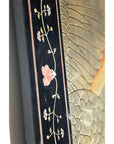 Hand-Painted Lacquer Screen with Flying Cranes and Botanical Motifs-18. Asian & Chinese Furniture, Art, Antiques, Vintage Home Décor for sale at FEA Home