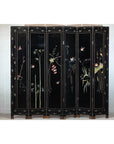 Hand-Painted Lacquer Screen with Flying Cranes and Botanical Motifs-19. Asian & Chinese Furniture, Art, Antiques, Vintage Home Décor for sale at FEA Home