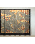 Hand-Painted Lacquer Screen with Flying Cranes and Botanical Motifs-2. Asian & Chinese Furniture, Art, Antiques, Vintage Home Décor for sale at FEA Home