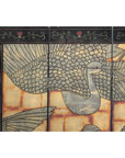 Hand-Painted Lacquer Screen with Flying Cranes and Botanical Motifs-7. Asian & Chinese Furniture, Art, Antiques, Vintage Home Décor for sale at FEA Home