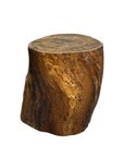 Honey Brown Twisted Free-Form Tree Trunk Side Pedestal Table - FEA Home
