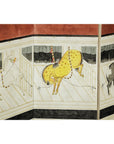 Inspired Six-Panel Screen with Horses in Stable with Bamboo-11. Asian & Chinese Furniture, Art, Antiques, Vintage Home Décor for sale at FEA Home
