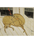 Inspired Six-Panel Screen with Horses in Stable with Bamboo-14. Asian & Chinese Furniture, Art, Antiques, Vintage Home Décor for sale at FEA Home