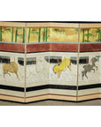 Inspired Six-Panel Screen with Horses in Stable with Bamboo-5. Asian & Chinese Furniture, Art, Antiques, Vintage Home Décor for sale at FEA Home