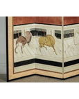 Inspired Six-Panel Screen with Horses in Stable with Bamboo-7. Asian & Chinese Furniture, Art, Antiques, Vintage Home Décor for sale at FEA Home