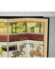 Inspired Six-Panel Screen with Horses in Stable with Bamboo-9. Asian & Chinese Furniture, Art, Antiques, Vintage Home Décor for sale at FEA Home