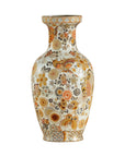 Kutani Style Ceramic Vase with Hand-Painted Butterflies and Floral Motifs-13. Asian & Chinese Furniture, Art, Antiques, Vintage Home Décor for sale at FEA Home