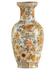 Kutani Style Ceramic Vase with Hand-Painted Butterflies and Floral Motifs-1. Asian & Chinese Furniture, Art, Antiques, Vintage Home Décor for sale at FEA Home