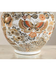 Kutani-Style Vase with Butterflies and Florals on White Ground-11. Asian & Chinese Furniture, Art, Antiques, Vintage Home Décor for sale at FEA Home