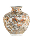 Kutani-Style Vase with Butterflies and Florals on White Ground-13. Asian & Chinese Furniture, Art, Antiques, Vintage Home Décor for sale at FEA Home