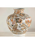 Kutani-Style Vase with Butterflies and Florals on White Ground-4. Asian & Chinese Furniture, Art, Antiques, Vintage Home Décor for sale at FEA Home